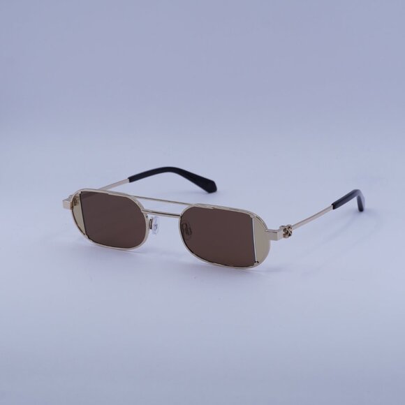 Off-White Off-White OERI14H LYNN 7664 Sunglasses Gold Oval Frame, Brown Lenses main image 6